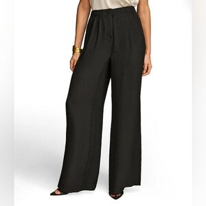 Donna Karan Ripple Twill Pleated Wide Leg Pants